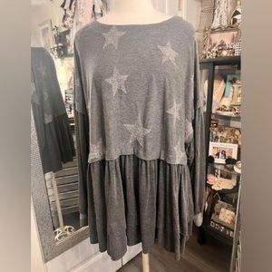 Cute oversized star babydoll tunic